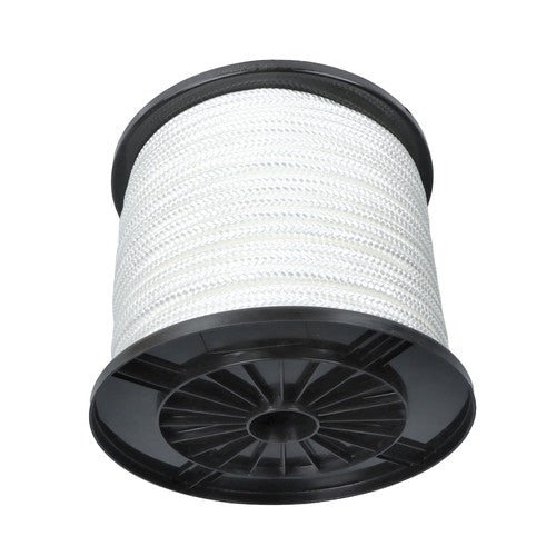 DURAFORCE 3/8 Inch Nylon Rope 250 Foot Sturdy Spool Nylon Solid Braid Rope White