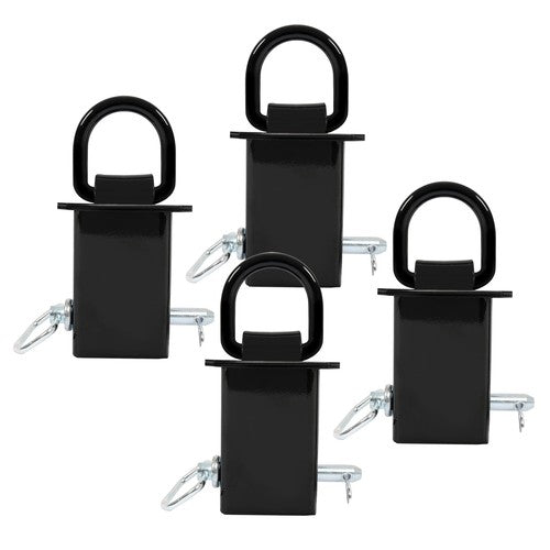 DURAFORCE 4pk Heavy-Duty 12,000 Lbs Removable D-Ring Stake Pocket For Flatbed/Trailers