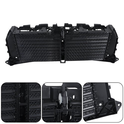 DURAFORCE Black Upper Radiator Grille Air Shutter Assembly W/Motor For Ford F150 2015-2017
