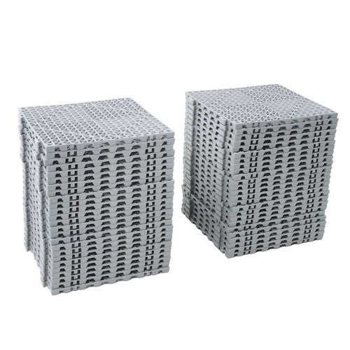 DURAFORCE 50PCS 12 x 12in Interlocking Drainage Floor Tiles Modular Interlocking Tile Gray
