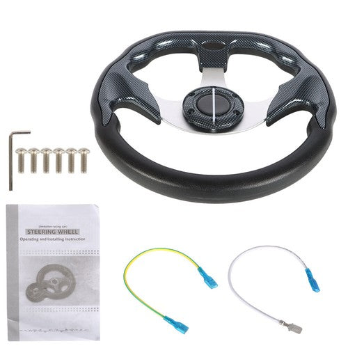 DURAFORCE 12" inch Golf Cart Steering Wheel For Yamaha EZGO Club Car Black USA