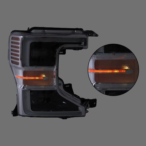 DURAFORCE Headlights Replacement For Ford F250 F350 SuperDuty 2020-2022 LH+RH LED Chrome