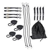 DURAFORCE 4 Pack Steel Ratchet Strap Black Fracture Strength 2200lbs 1in*15ft S Hooks