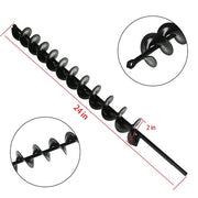 DURAFORCE 2" x 24" Auger Drill Bit For Garden Plant Bulb Rapid Planter For 3/8in Hex Drill