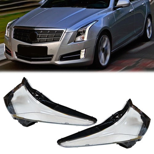 DURAFORCE Front Headlight Lamp Lens Cover Side For Cadillac ATS 2013-18 Left+Right
