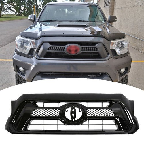 DURAFORCE Front Bumper Gloss Black Grille Grill for Toyota Tacoma 2012 2013 2014 2015