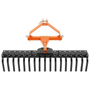 DURAFORCE 3-Point Landscape Rock Rake 50" For Cat 0 Tractor Attachment Soil Gravel Lawn