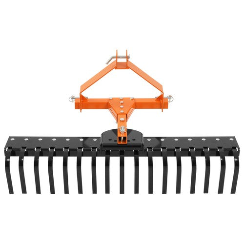 DURAFORCE 3-Point Landscape Rock Rake 50" For Cat 0 Tractor Attachment Soil Gravel Lawn