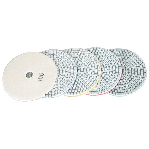 DURAFORCE 5 Inch Diamond Concrete Polishing Pads Wet Dry Set for Quartz Marble Stone NEW