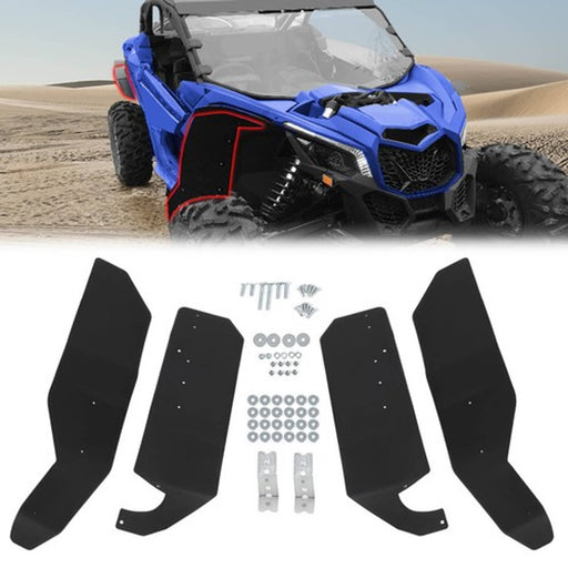 DURAFORCE 4PCS Fender Flares Mud Flaps for Can Am Maverick Max 1000 13 18 With Hardware Kits