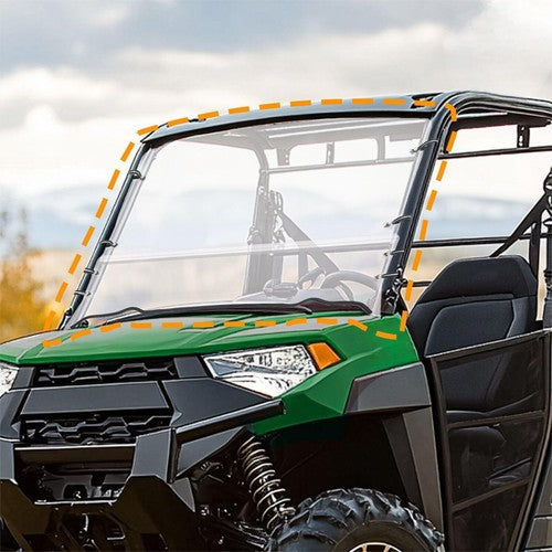 DURAFORCE For 2009-2014 Polaris Ranger 500/800 XP Full Size Polycarbonate Clear Windshield