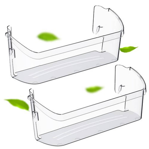 DURAFORCE #240323002 Bottom Door Shelf Lower Bin Polycarbonate For Frigidaire 2Pcs