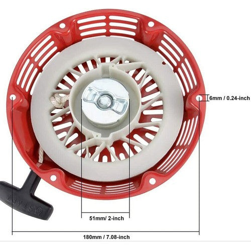 DURAFORCE Recoil Pull Start Assembly Cover Fit For Honda GX240 GX270 Mounting Bolts Red