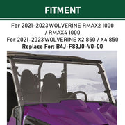 DURAFORCE Front Full Windshield Fit For Yamaha Wolverine RMAX2 RMAX4 X2 1000 X4 2018-2025