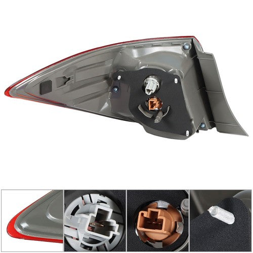 DURAFORCE Tail Light Outer Passenger Chrome For Toyota Corolla 17-19 Sedan Rear Brake Lamp