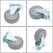 DURAFORCE 4 Pack Grey With Diagonal Bar 1200 Lbs 4 Inch Swivel Caster Wheels Heavy Duty