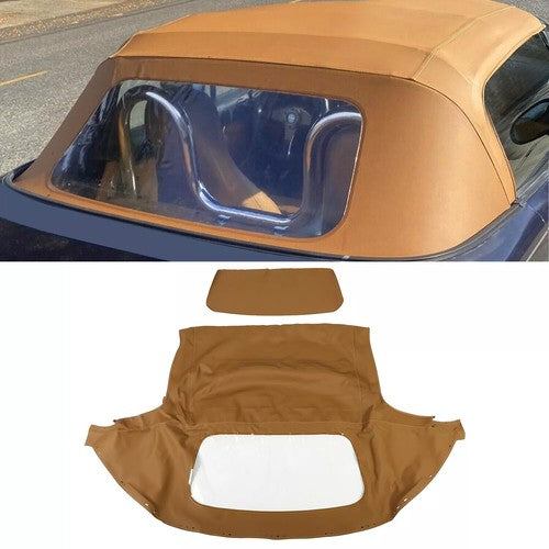 DURAFORCE Fit Mazda Miata 1990-2005 Convertible Soft Top With Plastic Window Tan Cabrio