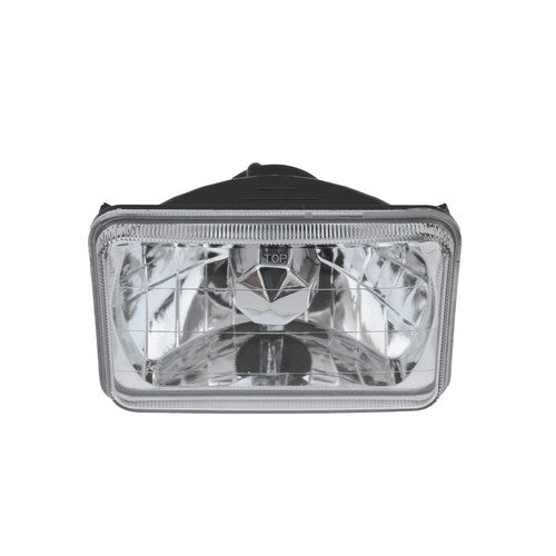 DURAFORCE 4x6" Inch Clear Glass Lens Diamond Cut Chrome Crystal Semi Sealed Beam Headlight