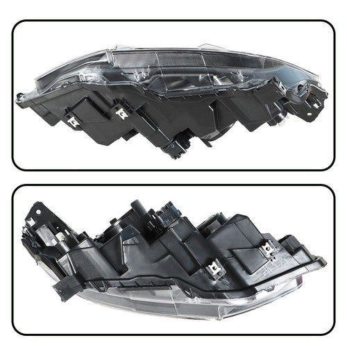 DURAFORCE Headlight Assembly Halogen Chrome Clear Driver LH Side For Honda Civic 2016-2020