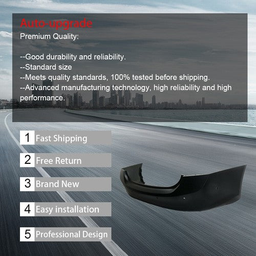 DURAFORCE For 16 17-2018 Chevy Malibu Sedan 4DR With Park & Parallel Rear Bumper Cover