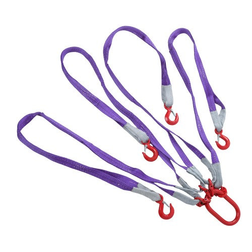 DURAFORCE 6600LBS Capacity 5FT Lifting Slings with G80 4 Legs Grab Hook and Adjuster