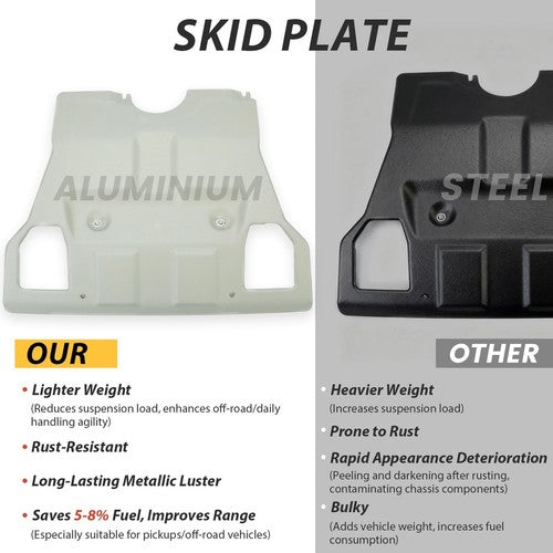 DURAFORCE Aluminium Front Engine Skid Plate Undercover For Toyota Tacoma 05-2015 Silver