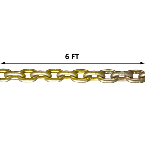 DURAFORCE 2PCS 5/16"x6' G80 Chain Lifting Sling 2 Legs 3T/6600lbs Capacity w/ Grab Hooks