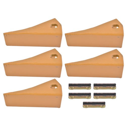DURAFORCE 5Pcs 230SP Casting Bucket Teeth & TF23P Flex Pins for Backhoe Skid Steer Loader
