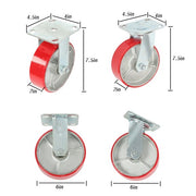 DURAFORCE 4 Pack Swivel Caster Wheels 6" × 2" Polyurethane 4800Lbs (2 Swivel & 2 Rigid)