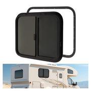 DURAFORCE 24" W X 20" H Horizontal Slide RV Exit Window W/Trim Ring For RV Cargo Trailer