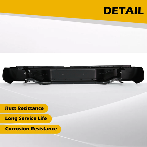 DURAFORCE Black Steel Rear Step Bumper For 2005-2020 2021 Nissan Frontier w/o Sensor Holes
