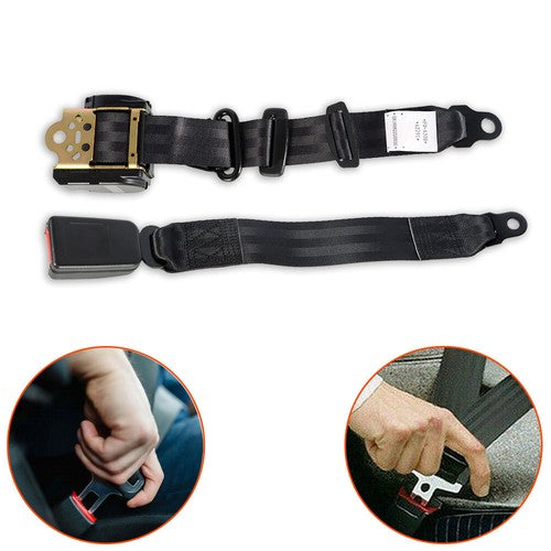 DURAFORCE 3 Point Seat Belt Retractable Black Shoulder For Jeep CJ YJ Wrangler 1982-1995