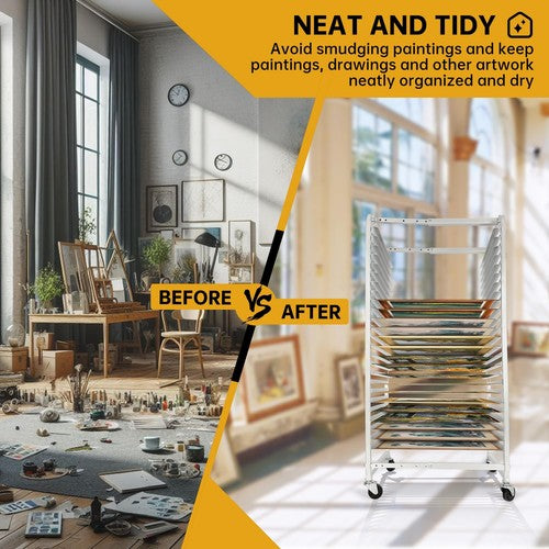 Drying Rack Screen Printing with Brake Wheels Adjustable Aluminum