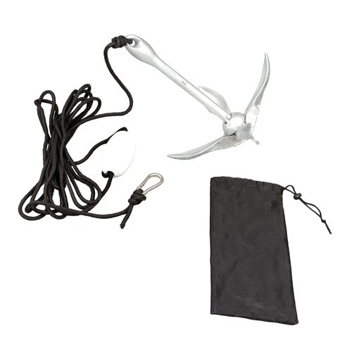 DURAFORCE 1-Pcs White 7.05lb Marine Kayak Anchor Kit Folding Grapnel Boat Anchor with Claw