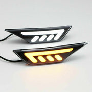 DURAFORCE Black LED Front Bumper Side Marker Light Turn Signal for 2016-2021 for Honda Civic