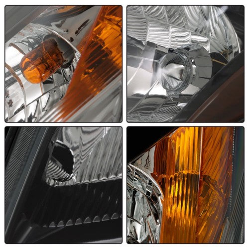 DURAFORCE Headlight Black For Toyota Prius 2006 2007 2008 2009 Headlamp Left+Right Side