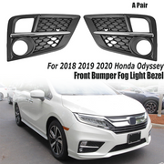 DURAFORCE Front Bumper Fog Lights Lamps Cover w/Chrome Trim Fits 2018-2020 Honda Odyssey