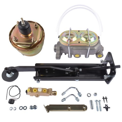 DURAFORCE Universal 7" Dual Booster w/ 1" Bore Master Cylinder Disc Drum Prop. Valve Kit