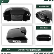 DURAFORCE Black Chopped Trunk Backrest Mount Rack Fit For Harley Road Glide 14-26 Touring