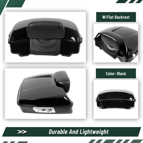 DURAFORCE Black Chopped Trunk Backrest Mount Rack Fit For Harley Road Glide 14-26 Touring