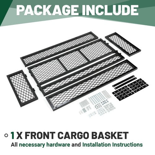 DURAFORCE Front Cargo Basket Rack Storage Carrier Kit For ATV Universal Steel Heavy Duty