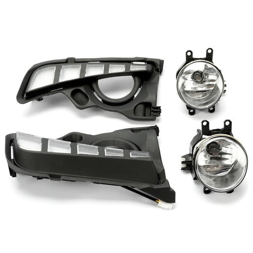 DURAFORCE For Toyota Highlander 17-19 LED DRL Daytime Running Fog Lights Lamp Harness Kit