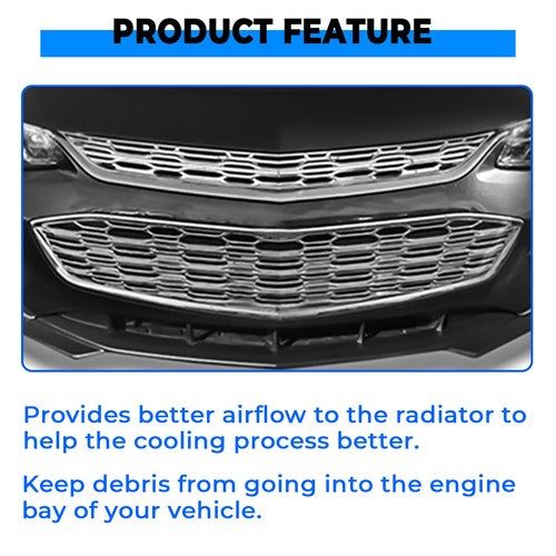 Chrome Snap On Grille Overlay Grill Covers Inserts for 2016 2018 Chevy Malibu