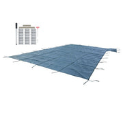 DURAFORCE Inground Pool Cover Safety Fits Rectangle Swimming Pool Mesh Solid Pool Cover
