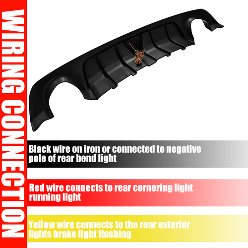 DURAFORCE Rear Lower Diffuser Lip W/Light LED For Infiniti Q50 2018 2019 2020 2021 22-2023