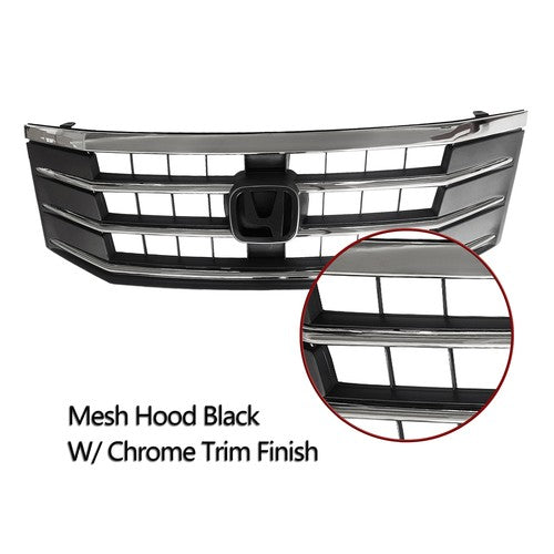 For 2010 2011 2012 Honda Crosstour EX EX-L Front Upper Chrome Bumper Mesh Grille