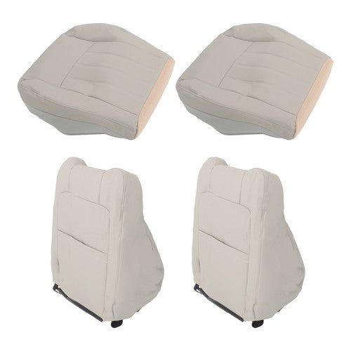 DURAFORCE For Chrysler 300C 2005-2010 4PCS Both Side Bottom&Top Seat Cover Lt Gray Leather