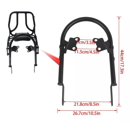 DURAFORCE For Bonneville T100 T120/Black 2016-2024 Backrest Sissy Bar w/ Luggage Rack USA