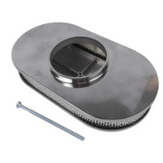 DURAFORCE 15" Oval Full Finned Polished Aluminum Air Cleaner Filter For Chevy SBC 350 400