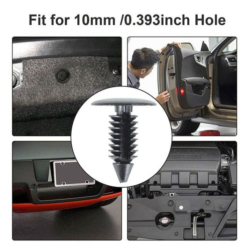 DURAFORCE 100Pcs 8mm Dia Hole Plastic Rivets Fasteners Brand New For Auto Bumper Fender